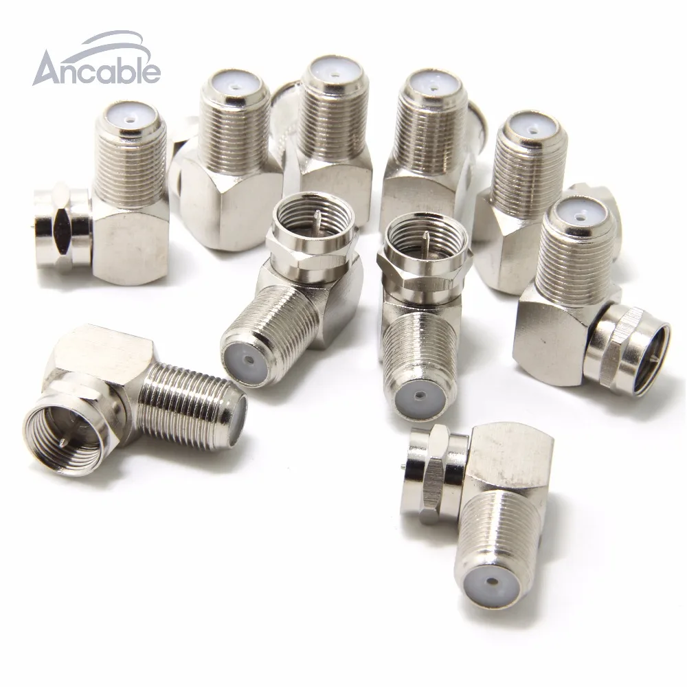 10pk F RG6 RG59 коаксиальный 90 градусов прямоугольный коаксиальный адаптер