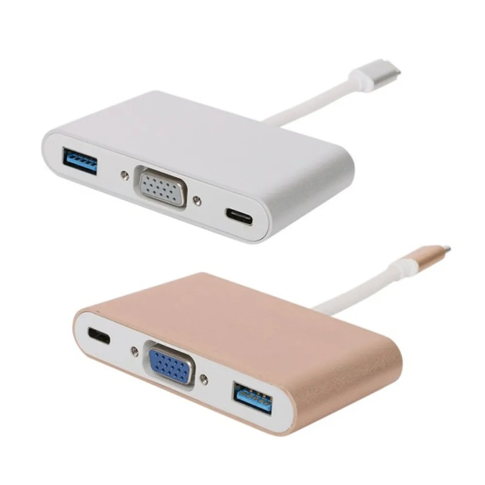 USB 3 1 Type C для VGA в концентратор Женский адаптер зарядного устройства Macbook 12 дюймов