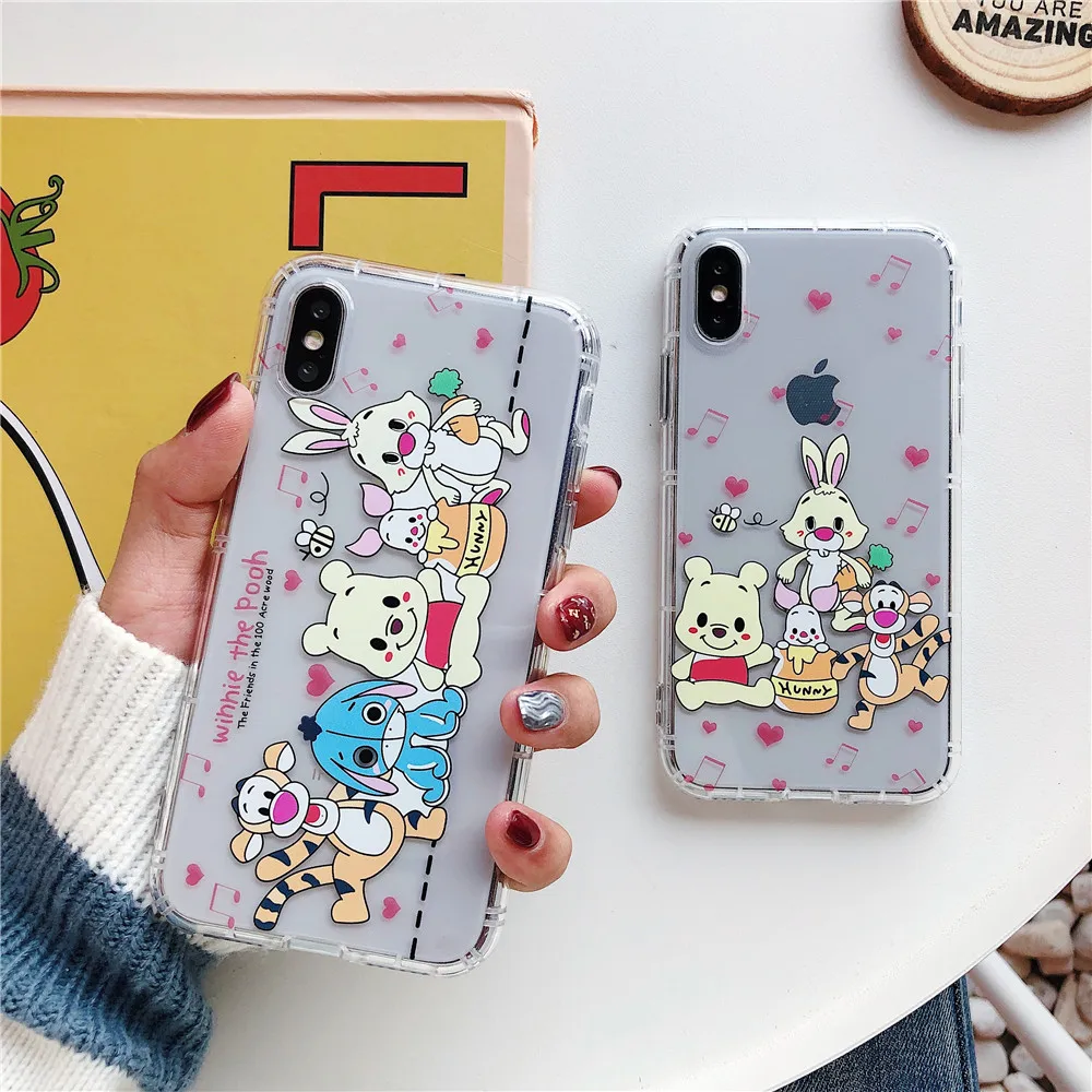 Симпатичный мягкий чехол для iPhone 7 забавные чип и Дейл Винни медвежонок пух