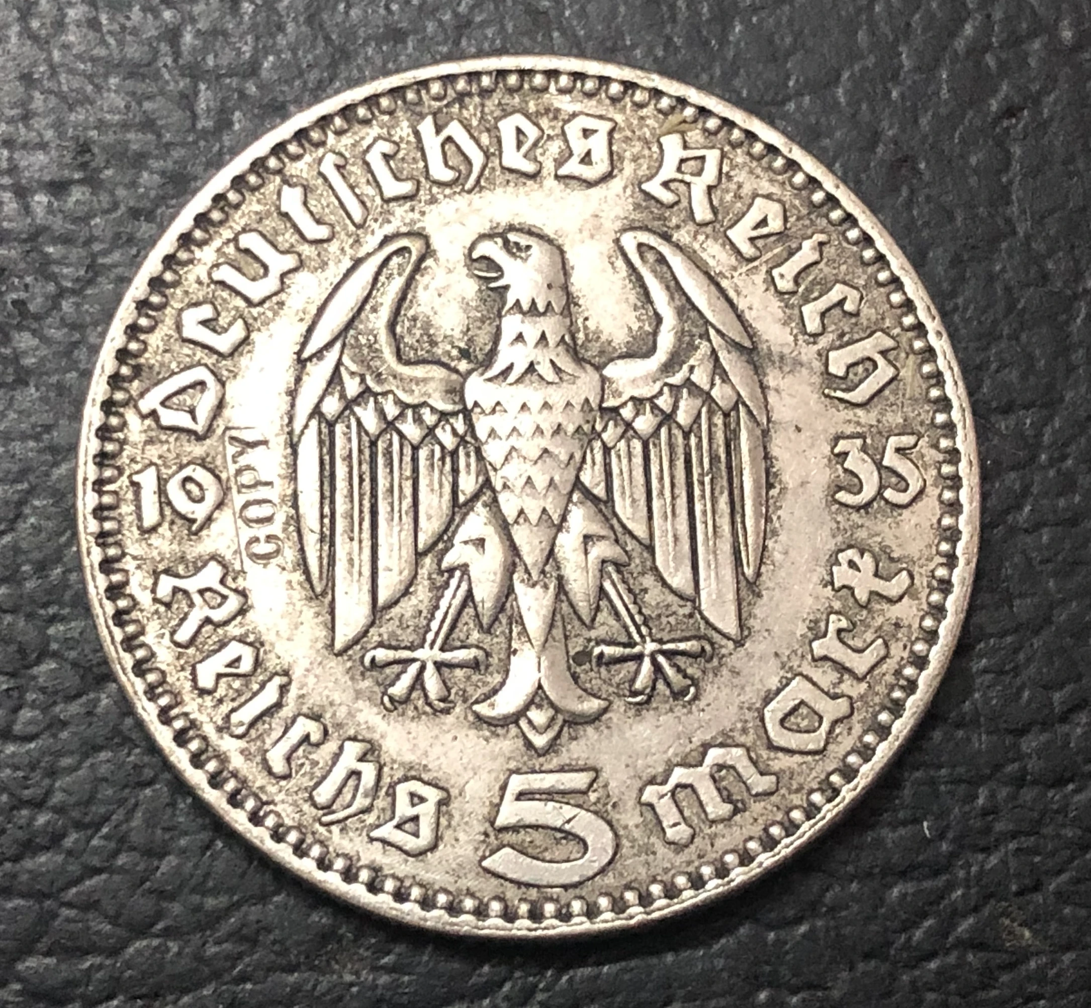 Германия 5 рейшsmark Paul von hindenmt 1935|Безвалютные монеты| |