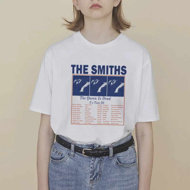 Футболка женская с принтом THE SMITHS Свободная Повседневная модная рубашка коротким