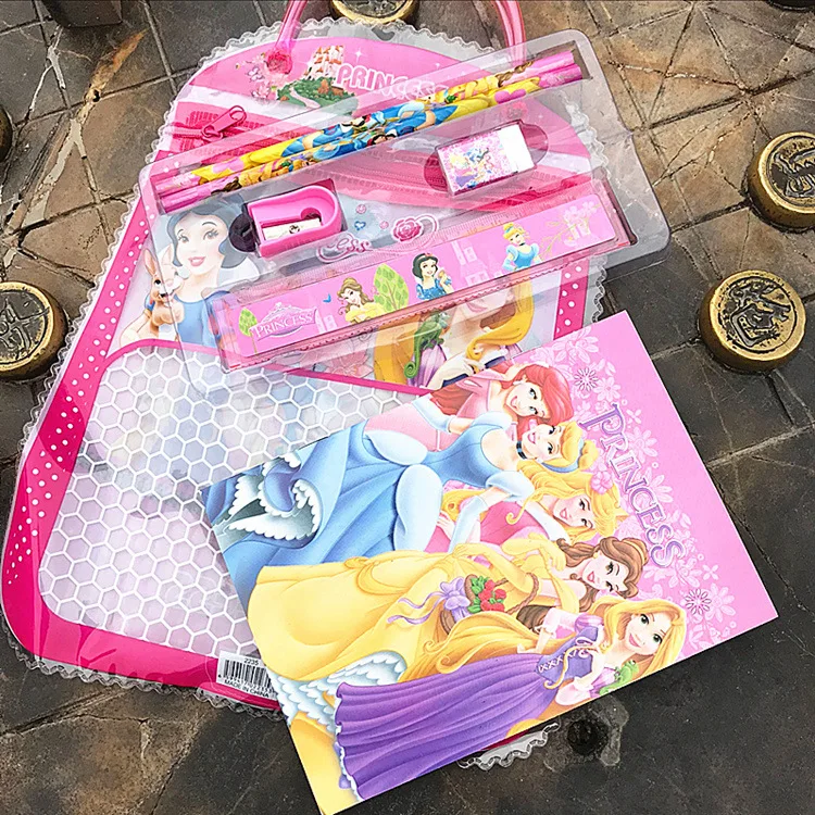 Disney 7 шт./компл. Замороженные Карандаш Чехол+ Линейка+ карандаш+ Ластик+ брошюра+ карандаш точилка канцелярские принадлежности подарок ко дню рождения, школьные принадлежности