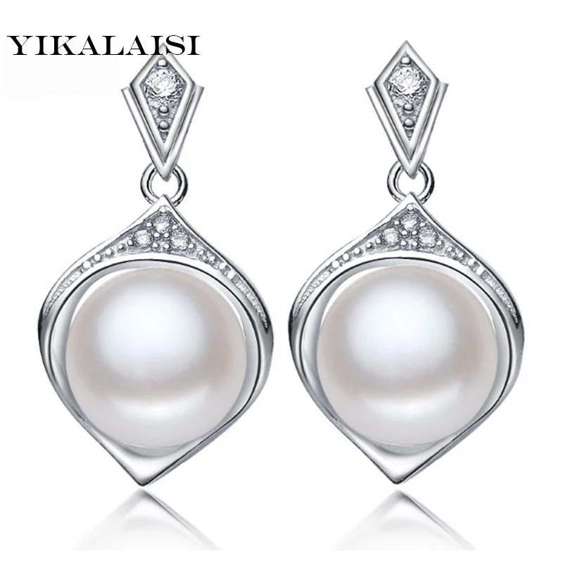 Женские серьги из серебра 925 пробы с жемчужиной 8 9 мм|earrings jewelry|freshwater pearl earringspearl