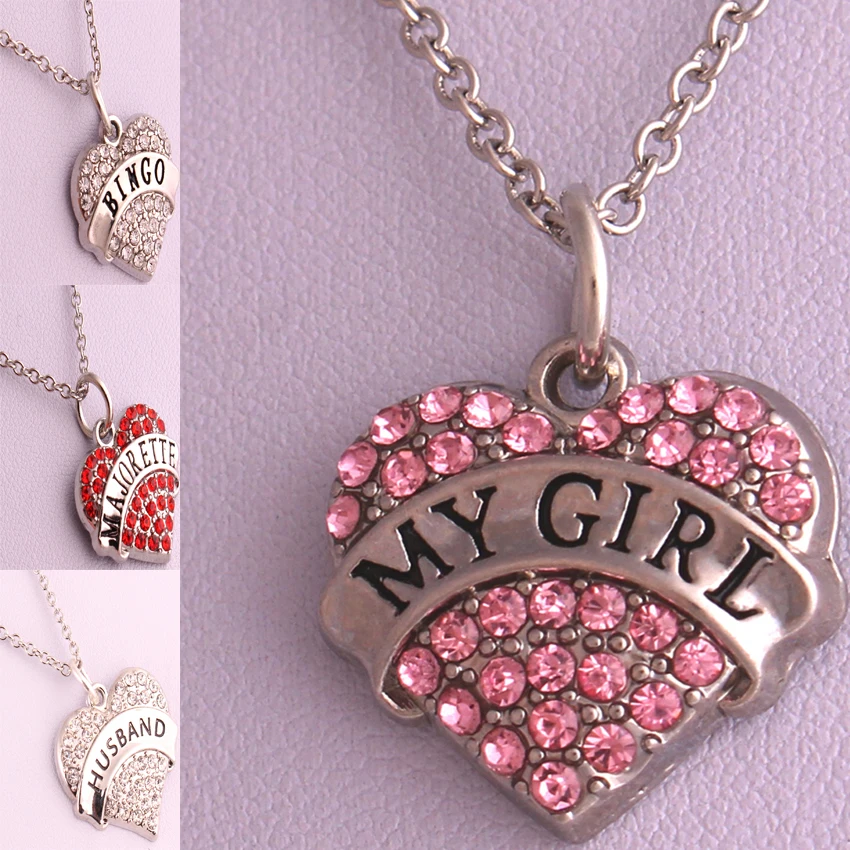 Высококачественное ожерелье с подвеской в форме сердца родиевым покрытием и