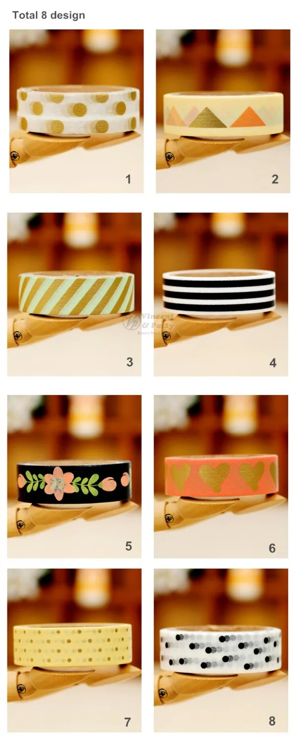 8 шт./лот бумажные ленты с рисунком дерева декоративная клейкая лента washi