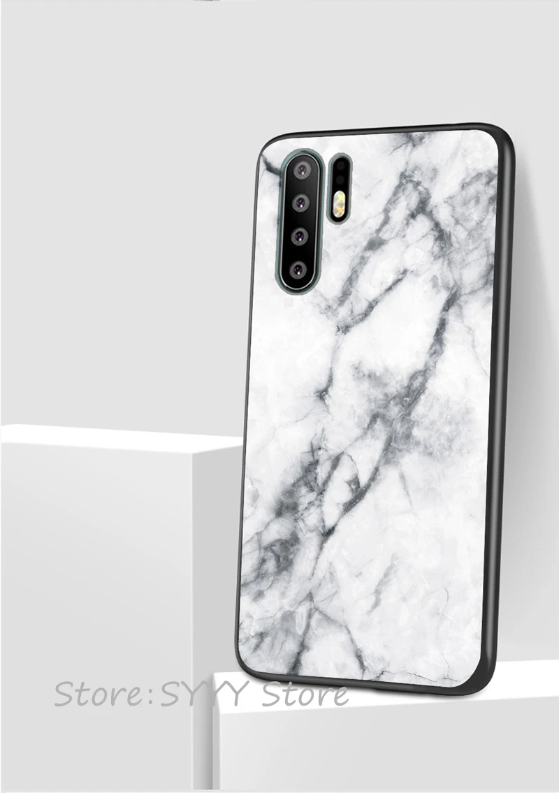 Чехол из мраморного стекла для huawei mate 20 lite P20 P30 Pro P20 lite p30 p10 mate 10 lite Honor 8X Play Nova 3 4 закаленное стекло