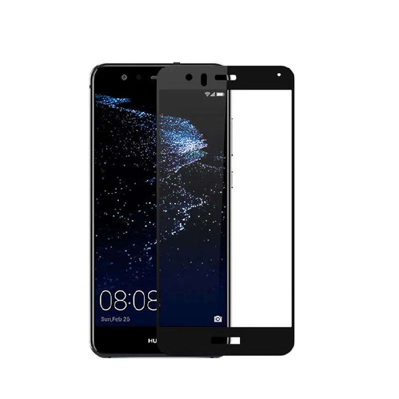 Черный 2 шт., закаленное стекло для huawei P10 lite, полное покрытие, защита экрана, защитная пленка, закаленное стекло для huawei P10 lite - Цвет: Черный