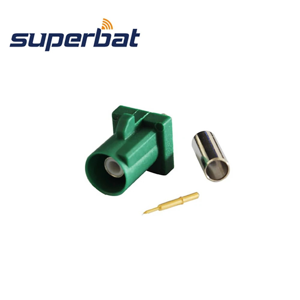 

Superbat 10pcs Fakra E Green /6002 Coaxial Connector OEM Antenna Crimp Male Car TV1 for Cable RG316 RG174 LMR100