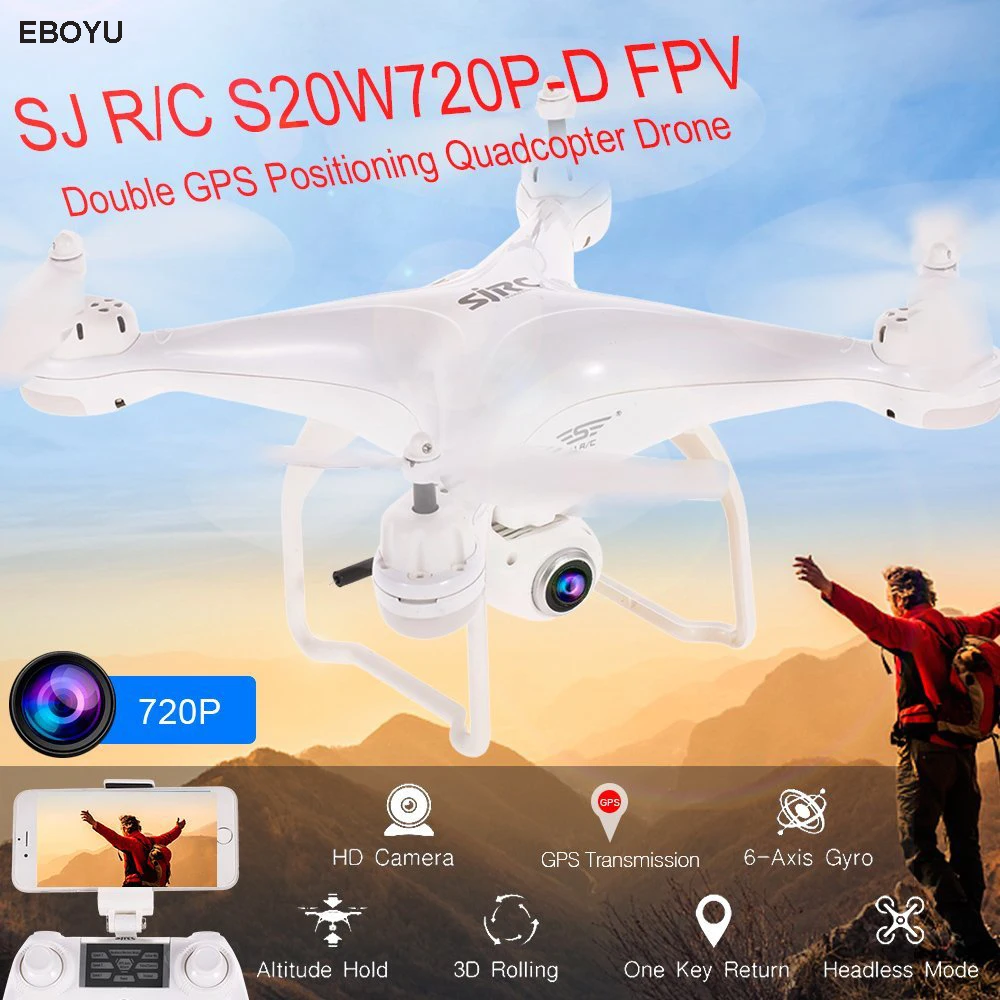 SJR/C S20W(gps) FPV Регулируемый 720 P/1080 P HD камера Широкоугольный RTF Двойной gps позиционирование высота удержания RC Квадрокоптер Дрон