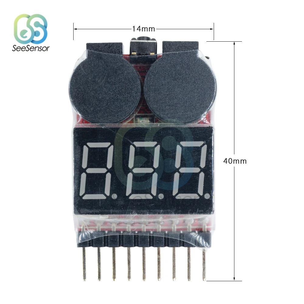 СВЕТОДИОДНЫЙ цифровой 2-в-1 зуммер низкого напряжения 1S-8S Lipo Li-on Fe RC батарея