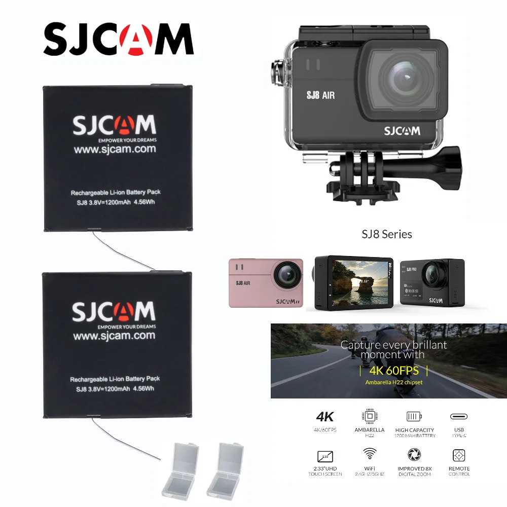 Аксессуары для экшн камеры SJCAM серия SJ8 4 шт. аккумулятор SJ8000 + двойное зарядное