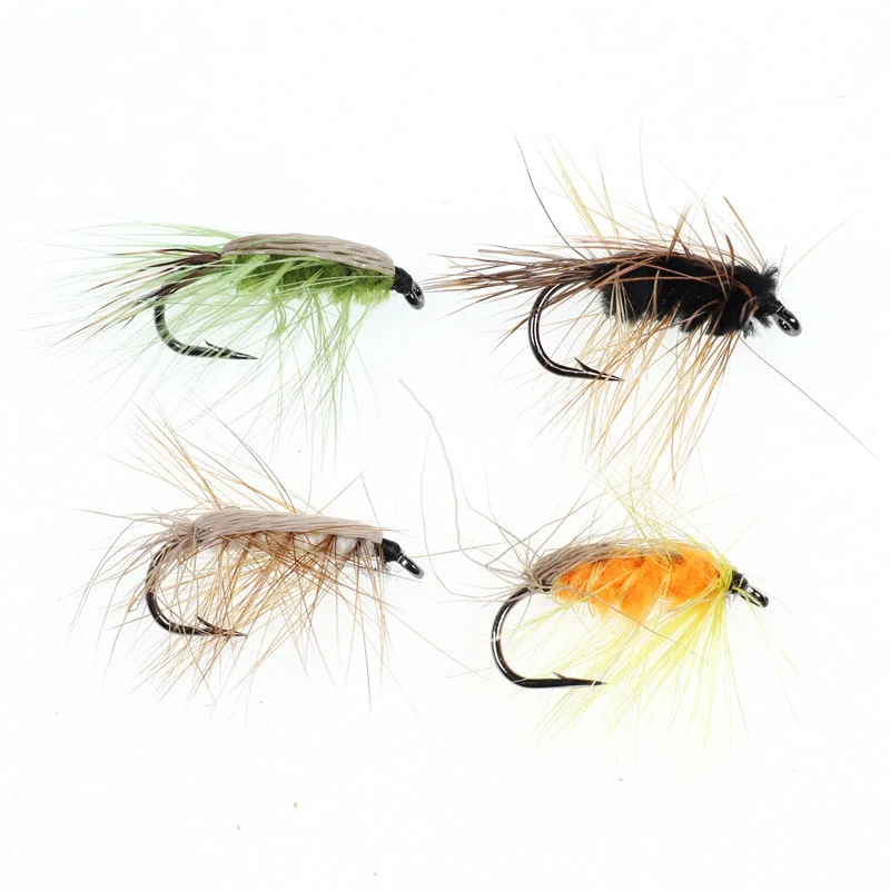 10 шт черный корпус шерстянный червь коричневый Кадис Нимфа летающие волосы оленя Жук форель Нахлыстом Приманки