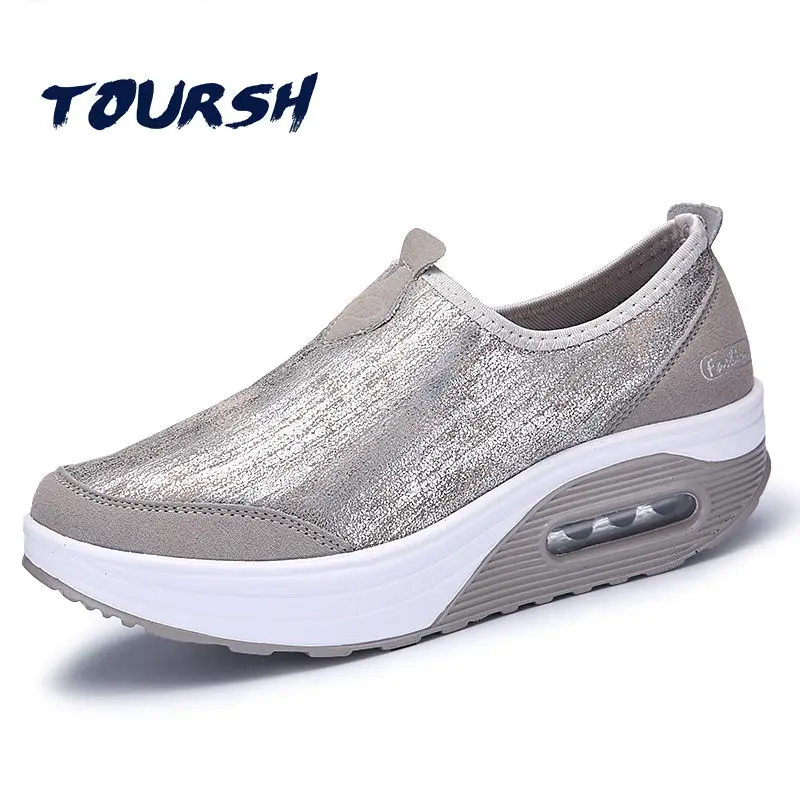 Для женщин на плоской подошве мокаcины платформе Элегантные женские кожаные