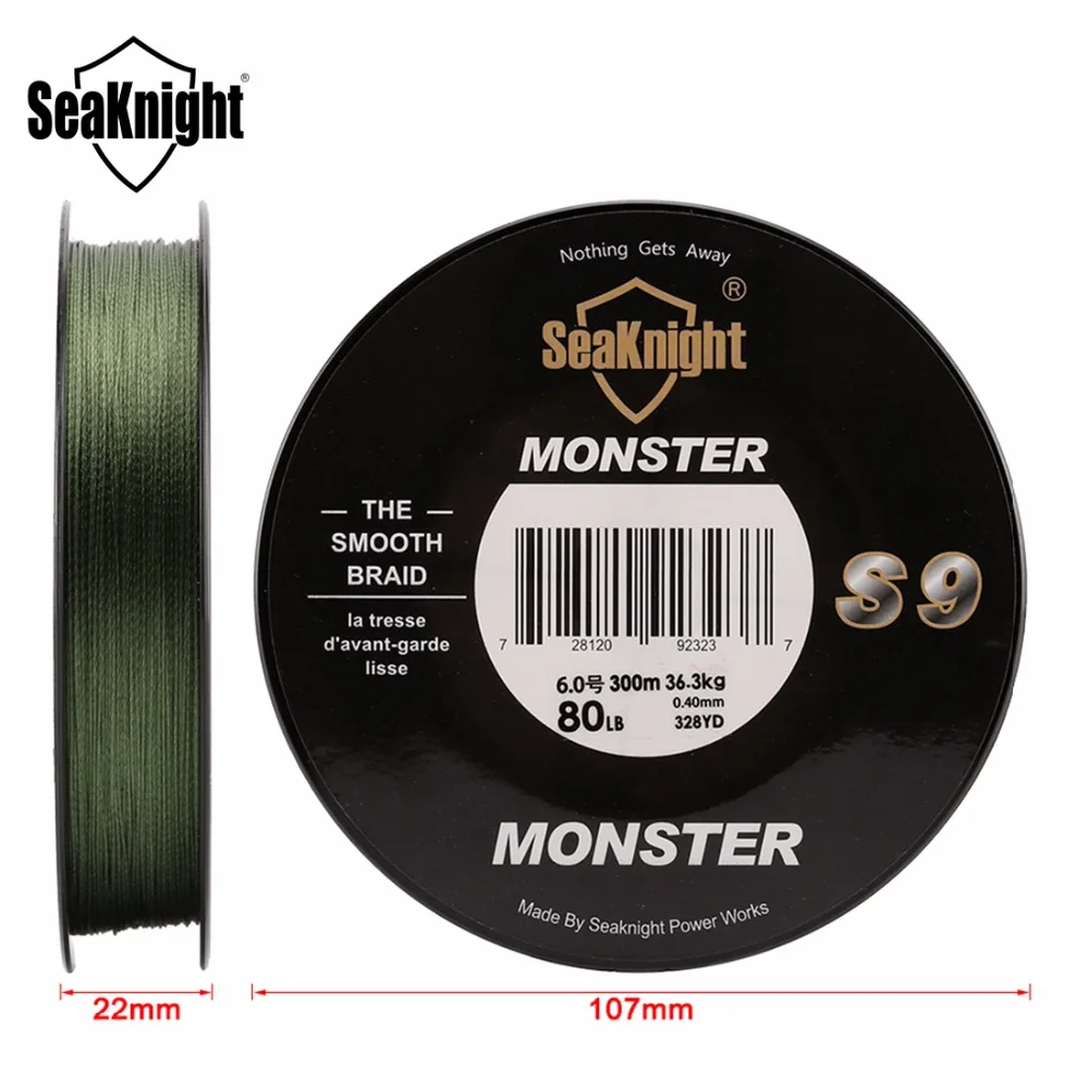Seaknight Монстр s9 300 м спиральный технологии 9 Прядный плетеный ткет pe рыболовная