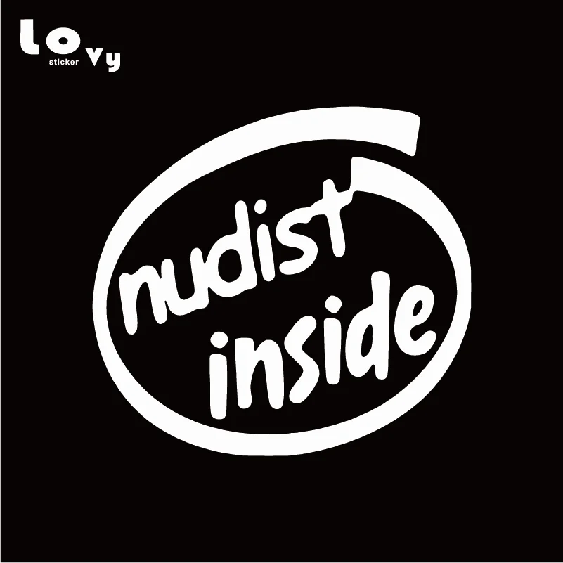 NUDIST INSIDE виниловая забавная наклейка для автомобилей предупреждающая отметка