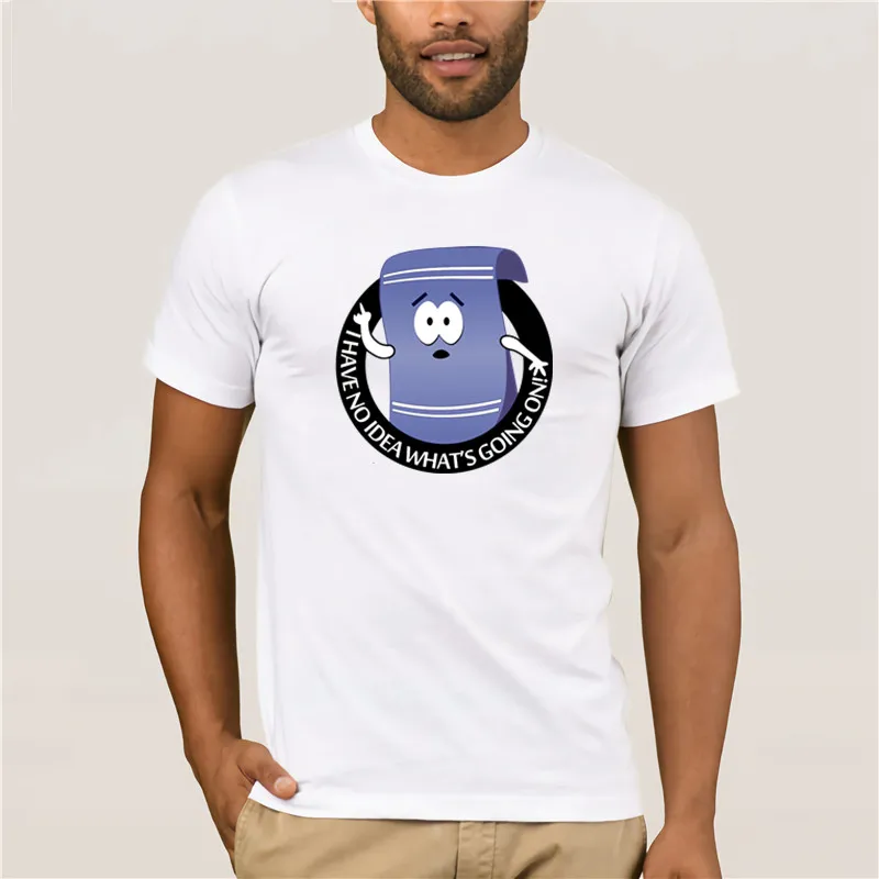 Towelie высокое не знаю что происходит белая сделанная на заказ Мужская футболка