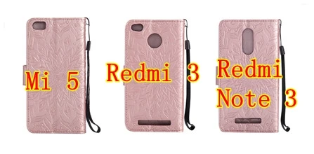 Flower Printing Wallet Case For Xiaomi Redmi 3 /Redmi Note / Mi 5 Flip Leather Stand Cover Magnetic Phone Protective |
