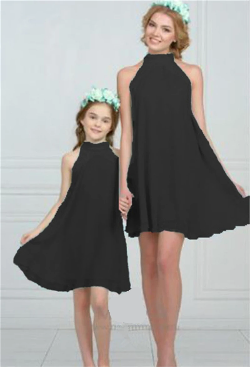 LILIGIRL/Новинка года; Одинаковая одежда для семьи; шифоновое мини-платье для мамы и дочки; элегантная праздничная одежда для девочек