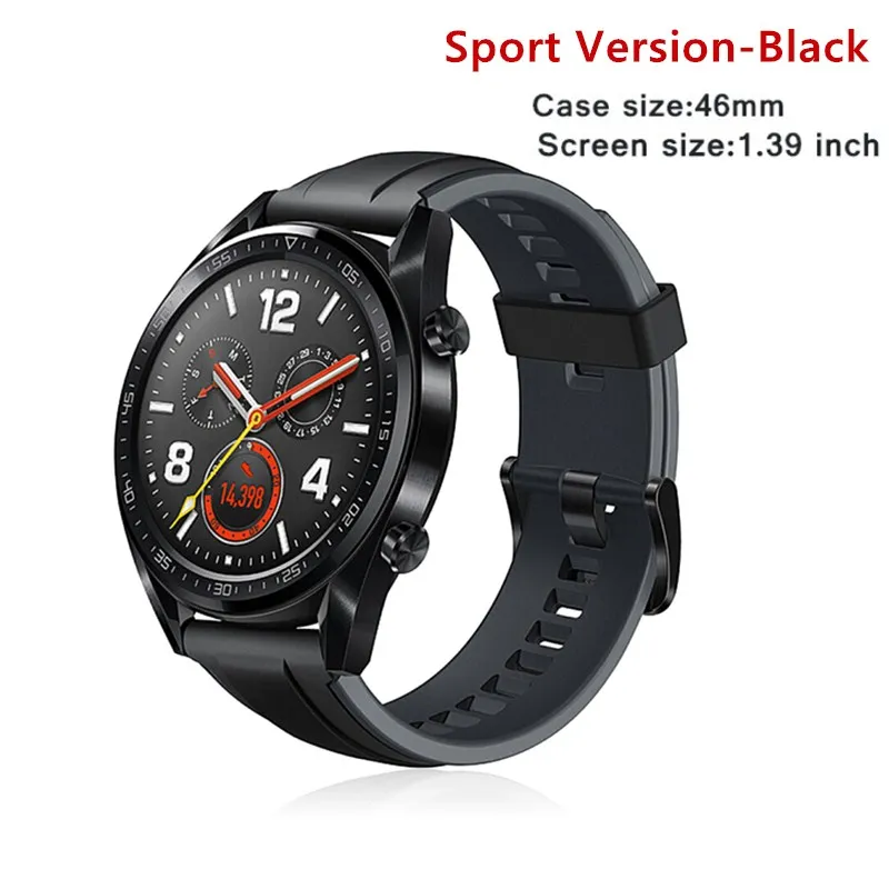 SportVersion Black Смарт-часы HUAWEI GT, HD экран, Bluetooth, gps, 5 АТМ, водонепроницаемые спортивные часы для улицы, с NFC монитором сердечного ритма, умные часы - Цвет: SportVersion Black