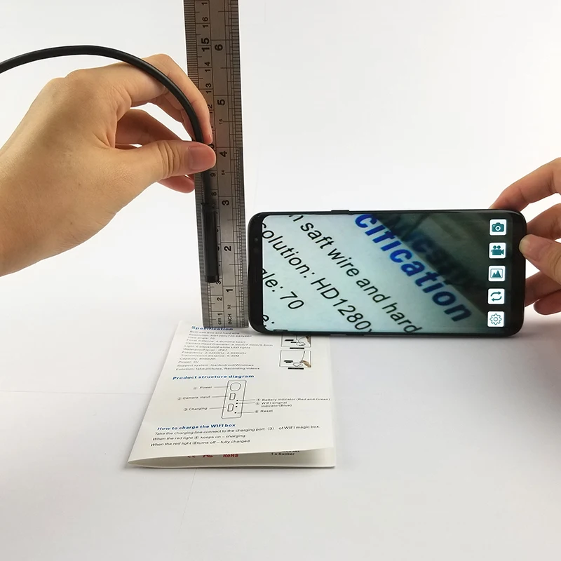 F130 2 м мягкий желтый кабель смартфон Инспекционная камера IP68 Водонепроницаемый