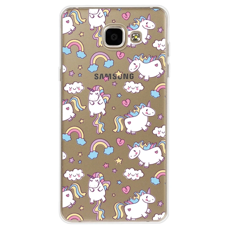 GrandEver Soft Case For samsung galaxy A3 A5 2016 Cover Transparent Bear unicorn panda cute animal Coque a5 | Мобильные телефоны и
