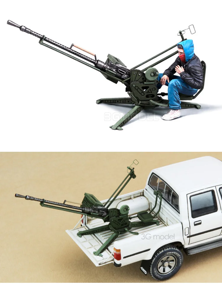 1:35 весы сборки моделей автомобилей 4X4 забрать w/ZPU-1 Пластик Модель Строительный мининабор, Мэн