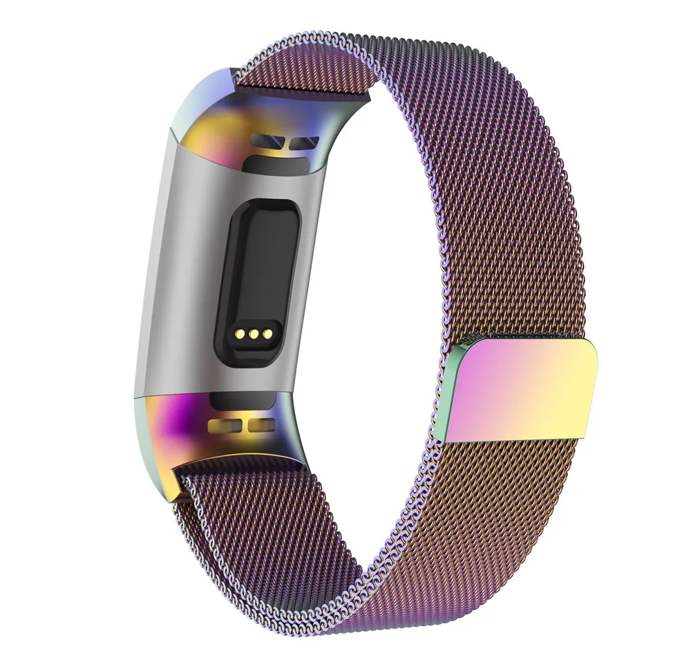 Для Fitbit Charge 3 Ремешки для наручных часов Ремешок умных браслет из нержавеющей
