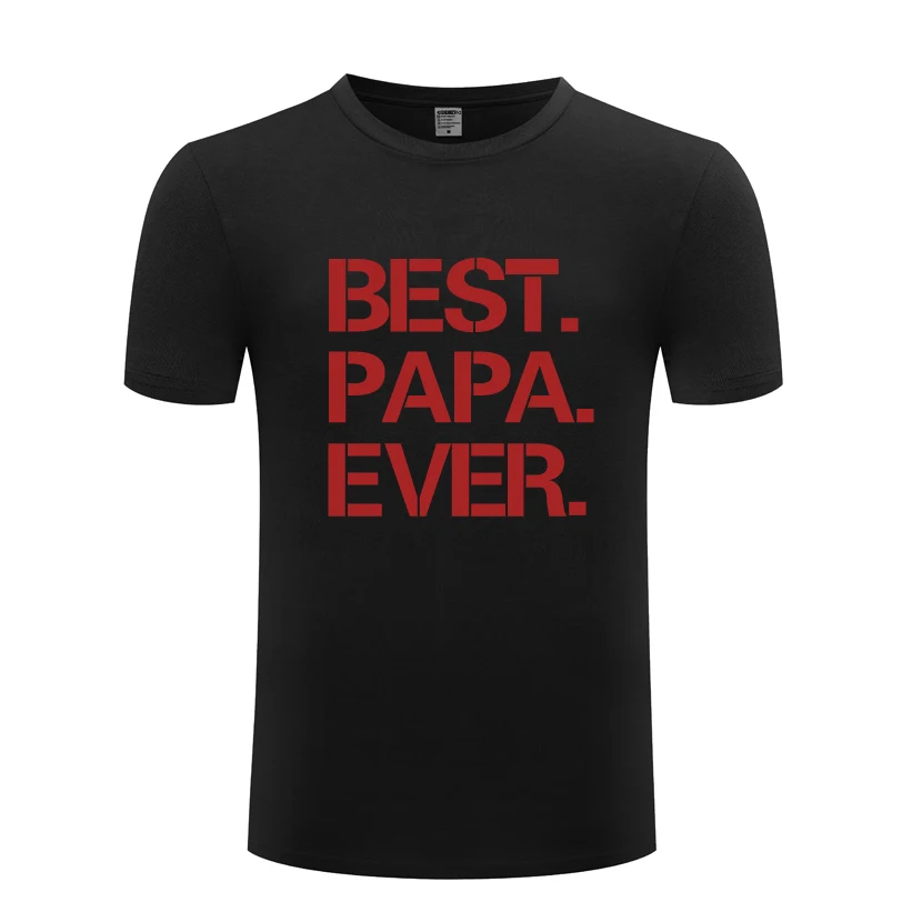 Best Papa никогда не Творческий Fathers Day Gift мужских повседневных футболок с коротким