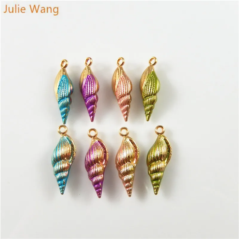 Julie Wang, 16 шт., смешанные цвета, сделай сам, для женщин, ювелирные аксессуары, металлический сплав, эмаль, браслет, лодыжки, в форме раковины, подвески