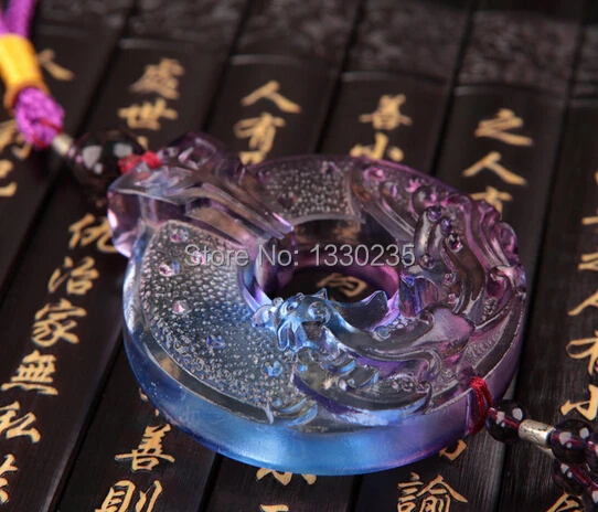 Chinese Fengshui Liuli Crystal Phoenix Figurine Hanging Pendant Tassel Lucky Gifts Amulet Decoration |