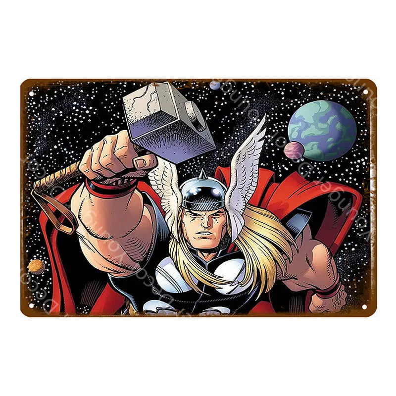 Мстители Marvel Comics Тор Халк Капитан Супермен Чудо Женщина Супергерои постер