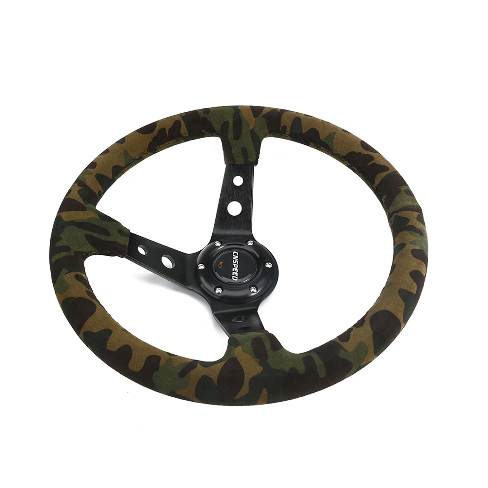 Автомобильное рулевое колесо CNSPEED камуфляжное замшевое авто глубина 90 мм диаметр