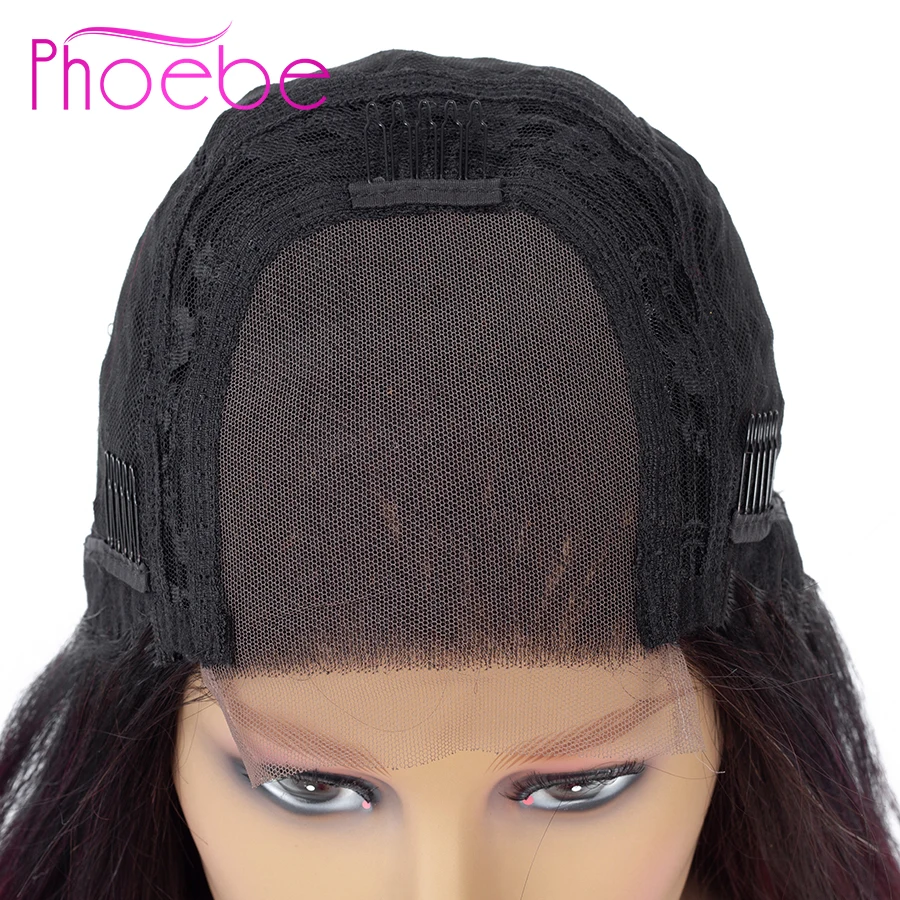 Phoebe 4x4 парики из натуральных волос на кружеве #613 1B/27 1B/99J предварительно сорванные