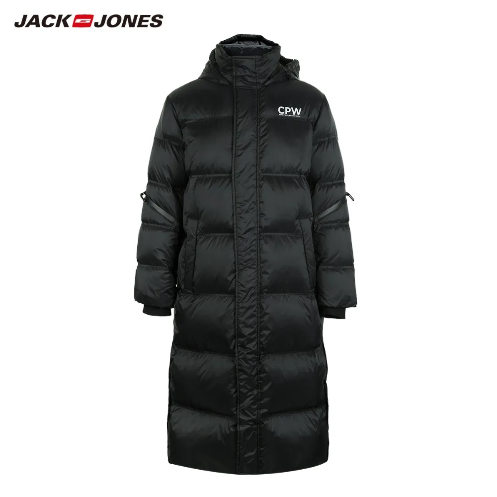 JackJones Мужская зимняя длинная куртка с капюшоном уличная верхняя одежда мужская