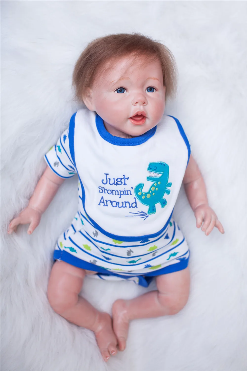 

50cm Silicone Reborn Baby Doll kids Playmate Gift For Girls Bebe Alive Soft Toys For Bouquets Bebe Doll Reborn