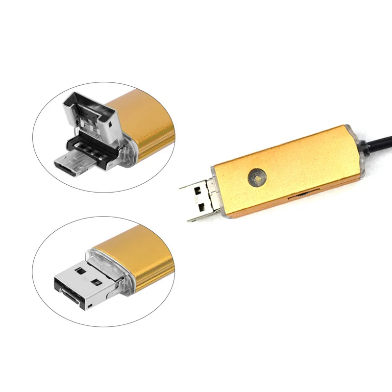 Золотой 8 мм 2 м 5 10 OTG USB Android камера HD эндоскоп мини SnakeTube осмотр бороскоп