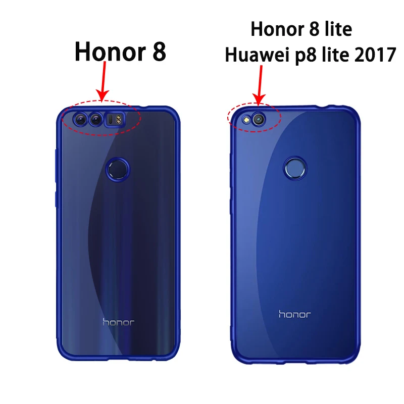 For Huawei Honor 8 Lite Case Silicone Plating Bumper Clear Soft Tpu Cover on for P8 2017 Coque Fundas | Мобильные телефоны и