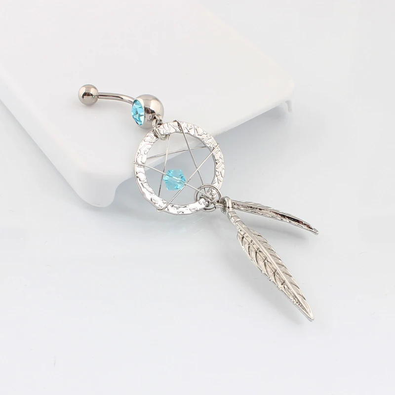 Ловец снов болтаются Горячие пирсинг пупка Кольца модные кольца ювелирные