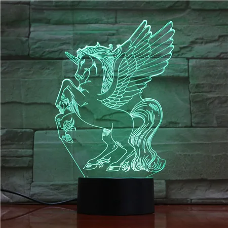 Светодиодный ночник с единорогом Luminaria 3D Детские Подарочные игрушки декор для