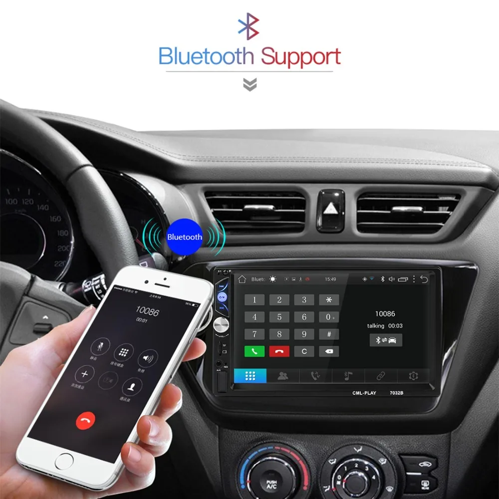 2 Din Android 8,1 автомобильный Радио Универсальный 7 дюймов HD сенсорный gps навигация Wifi Bluetooth Авторадио MirrorLink Мультимедиа DVD плеер