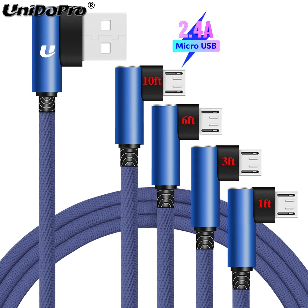 90 градусов Micro USB 2.4A кабель для быстрой зарядки ASUS Zenfone Max Pro M2 ZB630KL ZB631KL ZB632KL ZB633KL ZB556KL