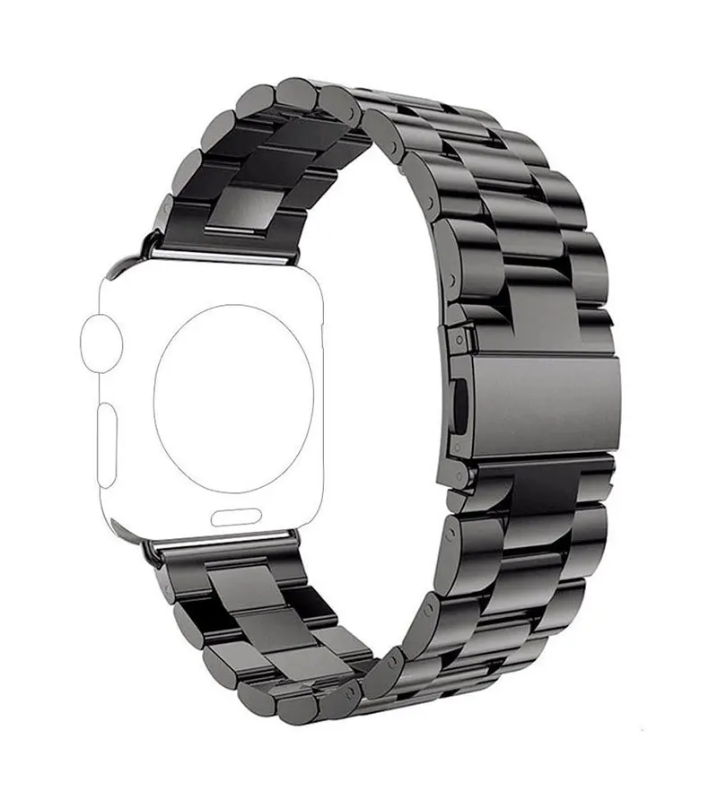 Однотонные Нержавеющая сталь наручных часов iWatch, Ремешок Браслет для наручных часов Apple Watch, версия 1, 2, 3, 42 мм, 38 мм, версия металлический ремешок для наручных часов Iwatch, 4/5 40 мм 44 мм
