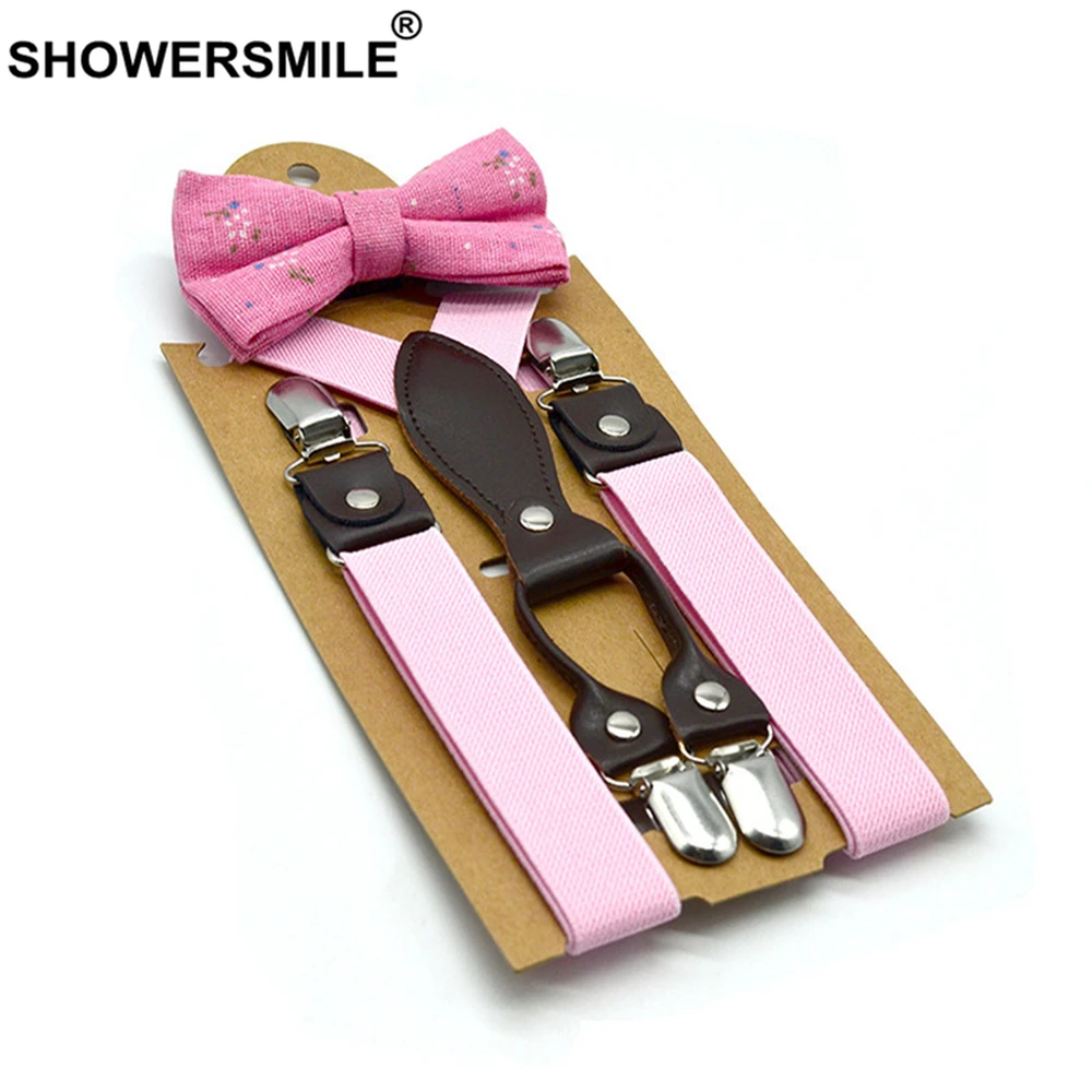 SHOWERSMILE/подтяжки для мальчика в британском стиле с галстуком-бабочкой оранжевого и желтого цветов, Детские подтяжки на свадьбу, 65 см* 2,5
