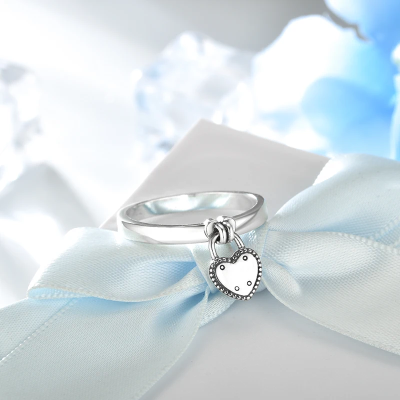 Suplush Hot Sale Genuine 925 Sterling Silver Ring Love Heart Lock For Women Jewelry Gift PSRI0146-B | Украшения и аксессуары