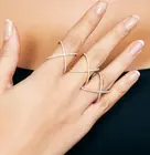 Хит продаж, Золотое кольцо родиевый розовый Золотой цветов, настоящее 925 пробы серебро, микро циркон, крест X, кольцо для женщин