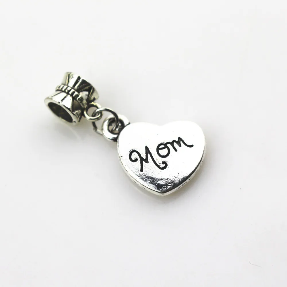 20 шт./лот подвески в виде сердца мамы Висячие Подвески бусины с большим
