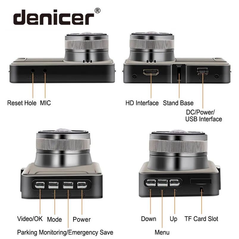 Denicer Full HD 1080P Dash Camera 3 0 дюймовый экран с циклической записью/Автомобильный