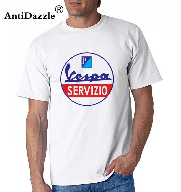 Antidazzle 90s Hip Hop Vespa T Shirt Vintage for Men Italy Scooter Brand Short Sleeve Classic 80's T-shirt Youth Tee | Мужская