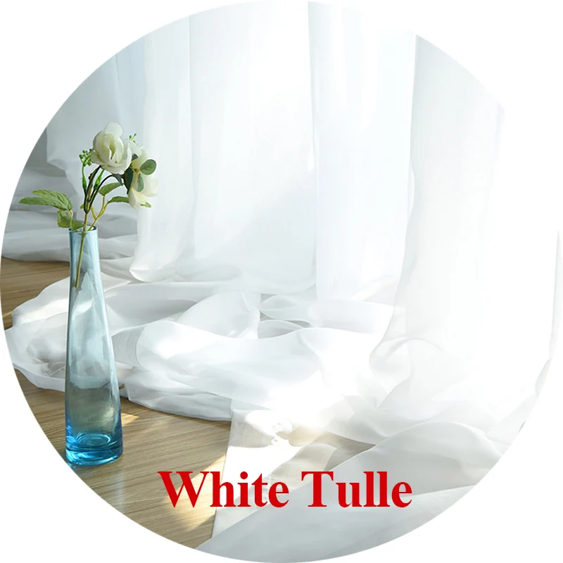 White Tulle Новые европейские вышитые занавески для гостиной, балкона, спальни, Водорастворимая Вышивка, синель, ткань, отвесный тюль, занавески, M31-4 - Цвет: White Tulle