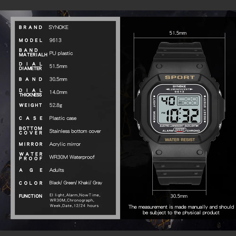 SYNOKE, брендовые цифровые часы, мужские часы, Relojes De Mano Para Hombre, крутые, военные, Reloj Man Saat Erkek, мужские часы